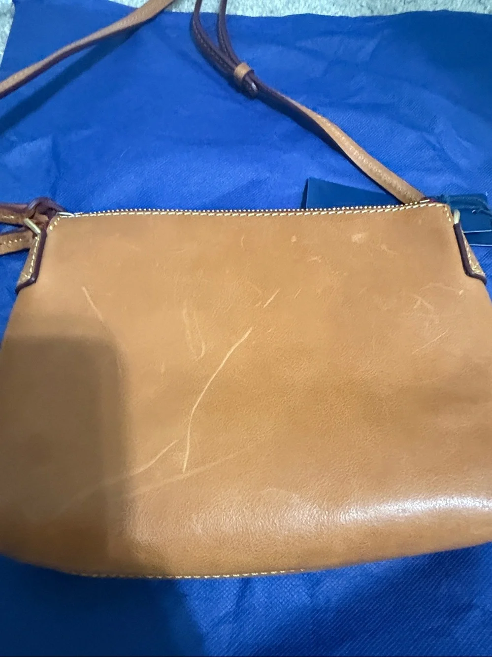 NWT - Dooney & Bourke Ginger Cognac Florentine Leather Crossbody Bag